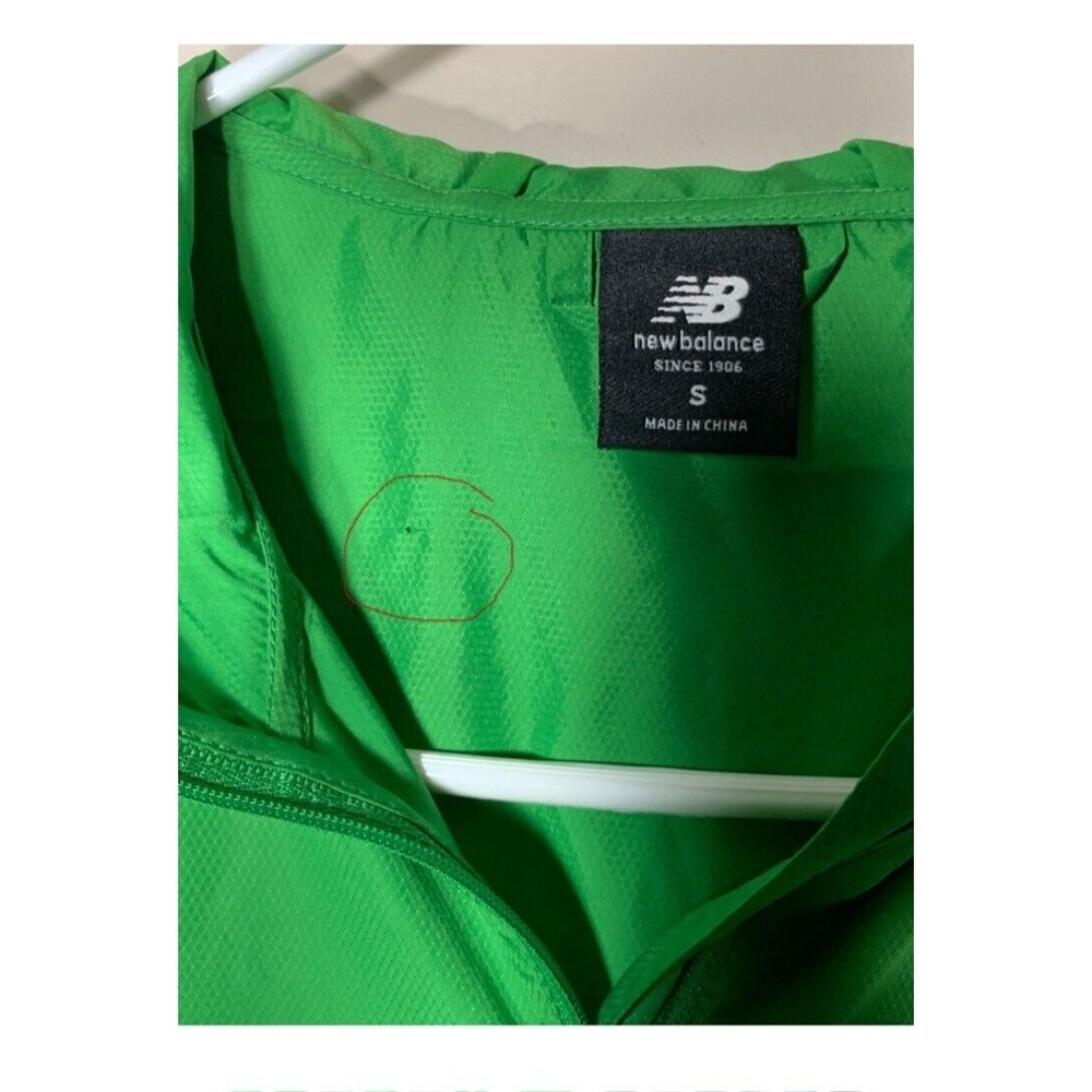 New Balance New York Marathon Windbreaker Jacket Womens S Green Hooded Running - Picture 10 of 10